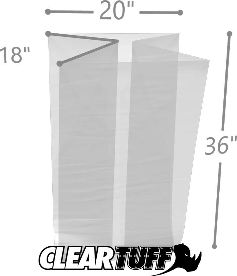 20 x 18 x 36 Gusseted Poly Bags 3 Mil
