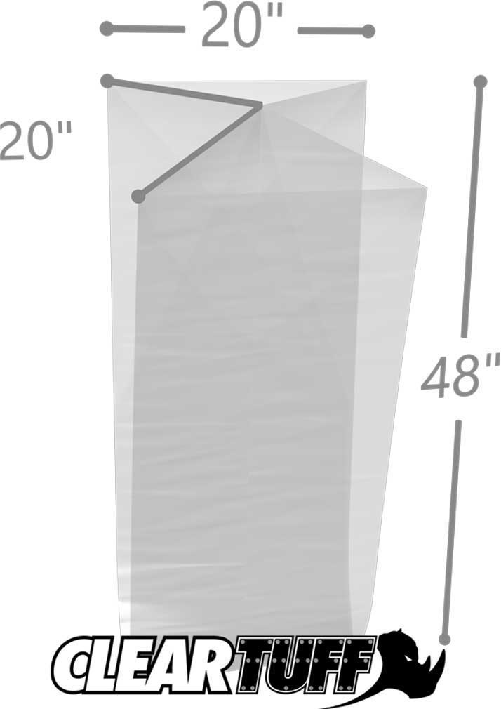 20 x 20 x 48 Gusseted Poly Bags 1.5 Mil