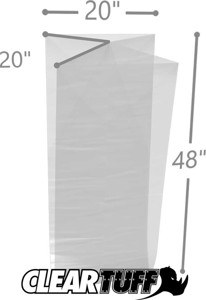 20 x 20 x 48 Gusseted Poly Bags 2 Mil