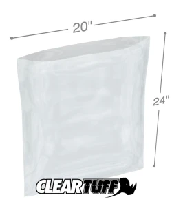 20" x 24" 1.5 Mil Flat Poly Bags