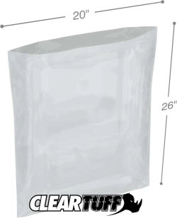 20" x 26" 2 Mil Flat Poly Bags
