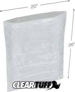 20" x 26" 3 Mil Flat Poly Bags