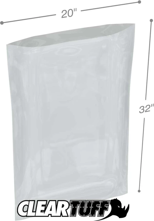 20 x 32 2 mil Poly Bags Clear 20 x 32 2 mil Poly Bags