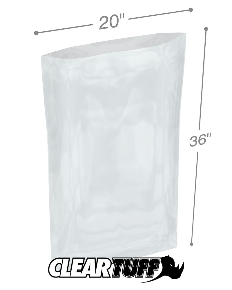 U-Line Clear Poly Bags 6" X 36" - 2 Mil Thick, Sealed, 190 Count Pack