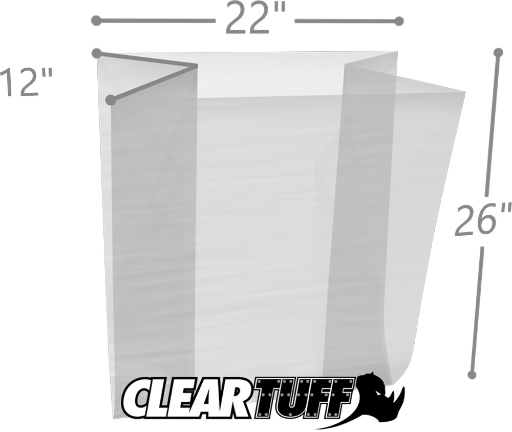 22 x 12 x 26 Gusseted Poly Bags 1.5 Mil