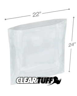 22" x 24" 4 Mil Flat Poly Bags