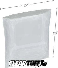 22" x 26" 2 Mil Flat Poly Bags