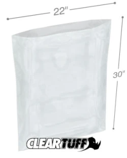 22" x 30" 2 Mil Flat Poly Bags