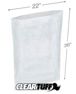 22" x 36" 3 Mil Flat Poly Bags