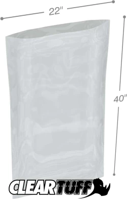 22" x 40" 3 Mil Flat Poly Bags