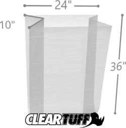 24" x 10" x 36" 2 Mil Gusseted Poly Bags