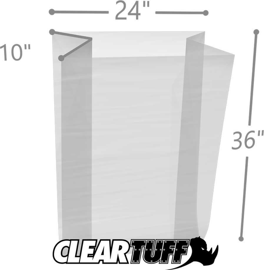 24 x 10 x 36 Gusseted Poly Bags 2 Mil
