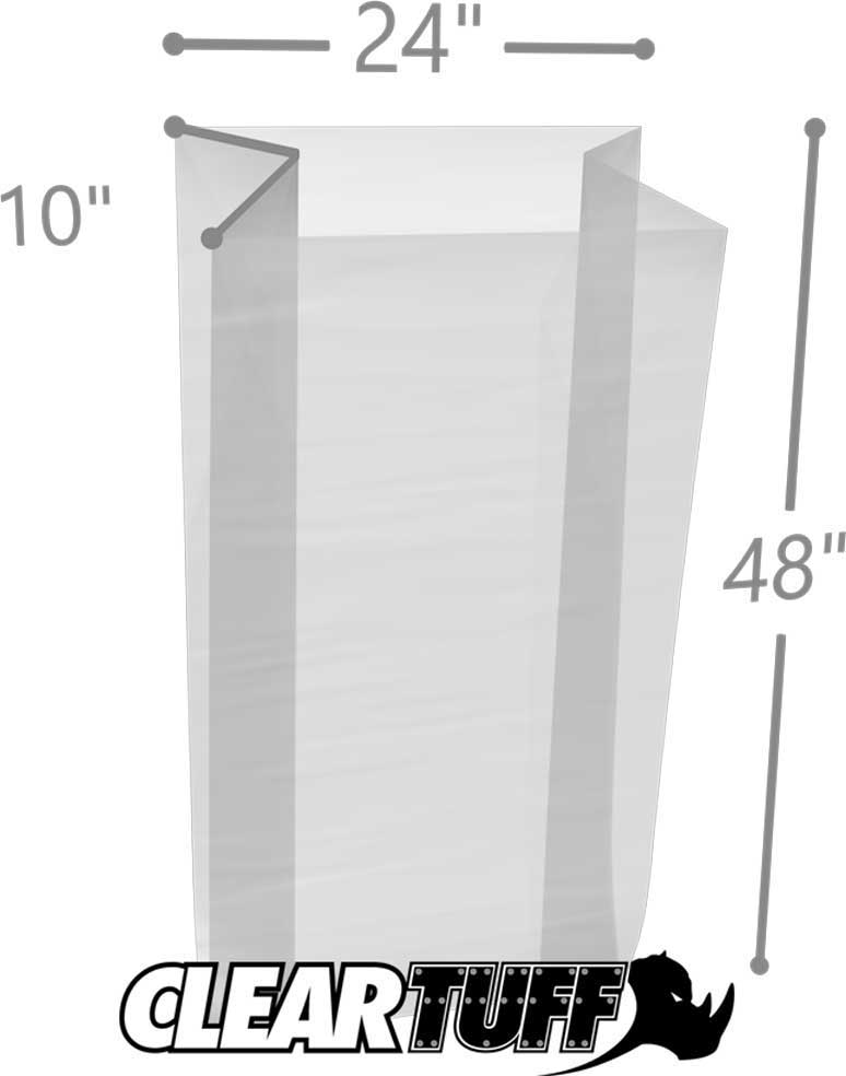 24 x 10 x 48 Gusseted Poly Bags 3 Mil