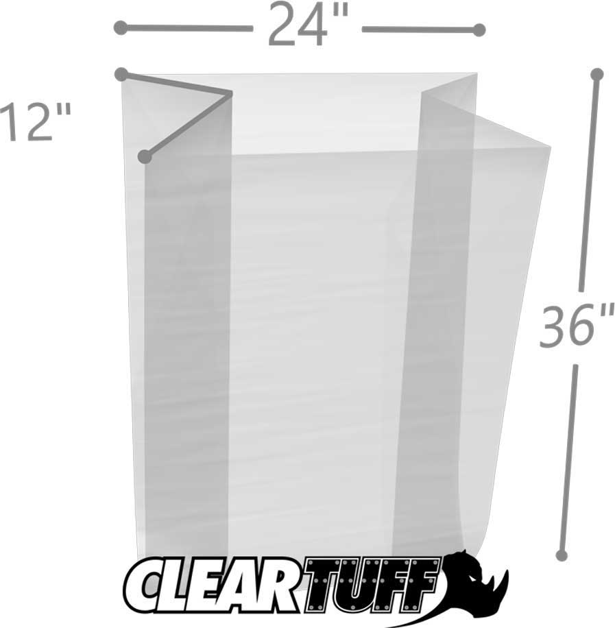 24 x 12 x 36 Gusseted Poly Bags 1.5 Mil