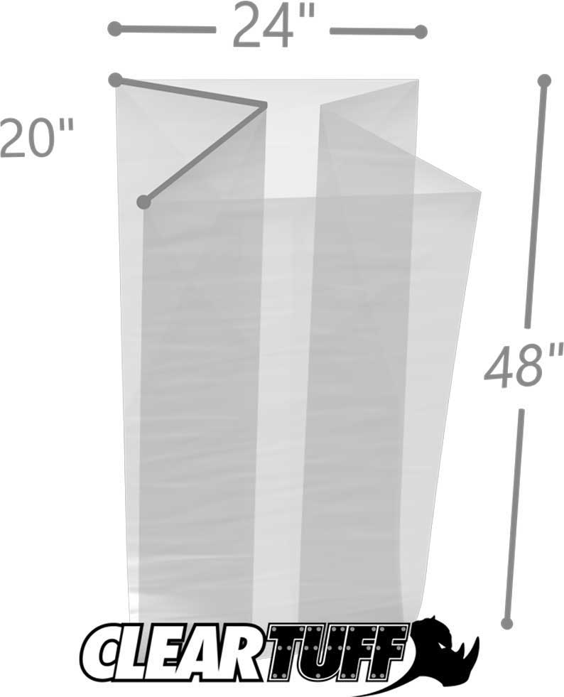 24 x 20 x 48 Gusseted Poly Bags 1.5 Mil