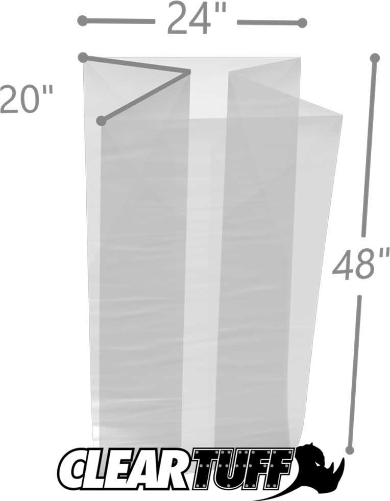 24 x 20 x 48 Gusseted Poly Bags 2 Mil