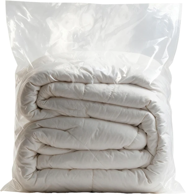 24 x 24 2 Mil Flat Poly Bags Duvet Insert INside of 2 Mil 24 x 24 Poly Bags