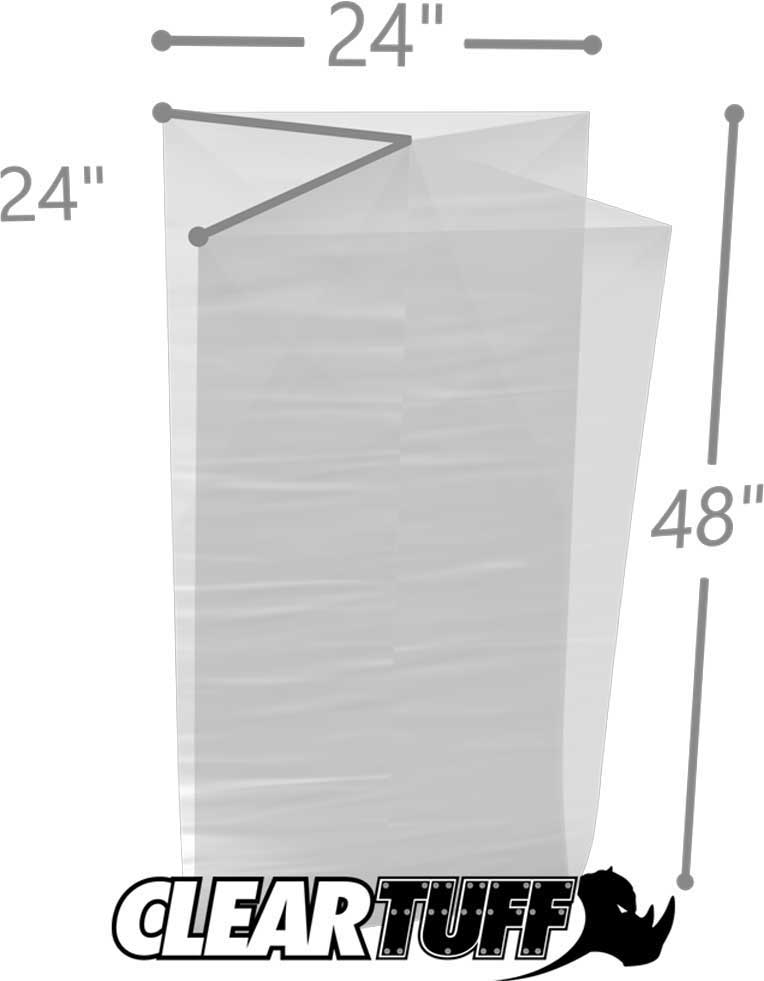 24 x 24 x 48 Gusseted Poly Bags 2 Mil