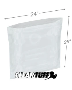 24" x 26" 2 Mil Flat Poly Bags