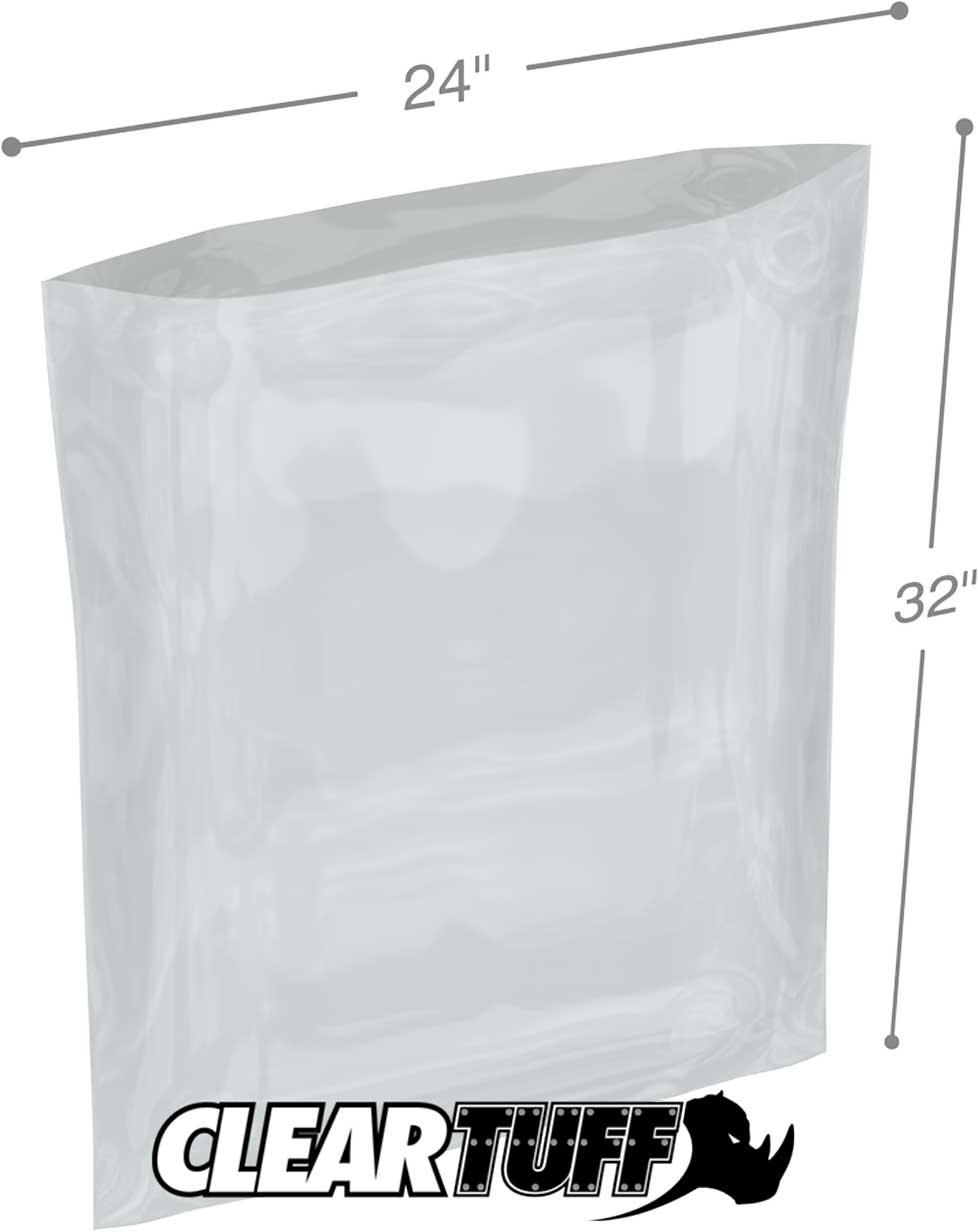 Clear 24 x 32 2 mil Poly Bags