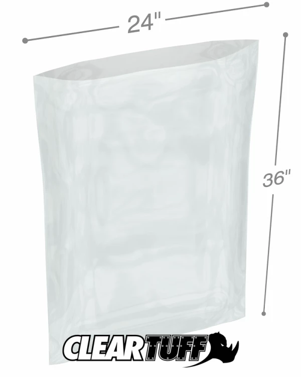 Polypropylene Flat Bag w/ Bottom Seal 24 x 36 50 pack FP12436