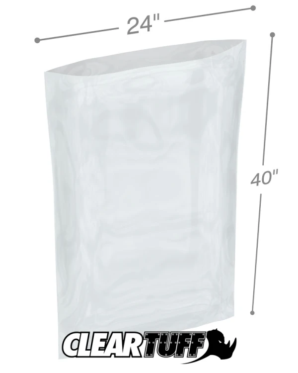Clear 24 x 40 2 mil Poly Bags
