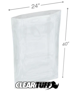 24" x 40" 2 Mil Flat Poly Bags