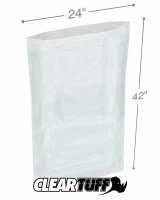 Clear 24 x 42 1 mil Poly Bags
