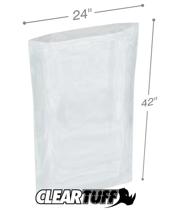 24 x 42 4 mil Poly Bags Clear 24 x 42 4 mil Poly Bags