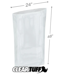 24" x 48" 3 Mil Flat Poly Bags