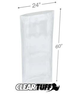 24" x 60" 1.5 Mil Flat Poly Bags