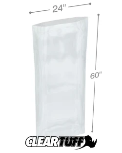 24" x 60" 2 Mil Flat Poly Bags