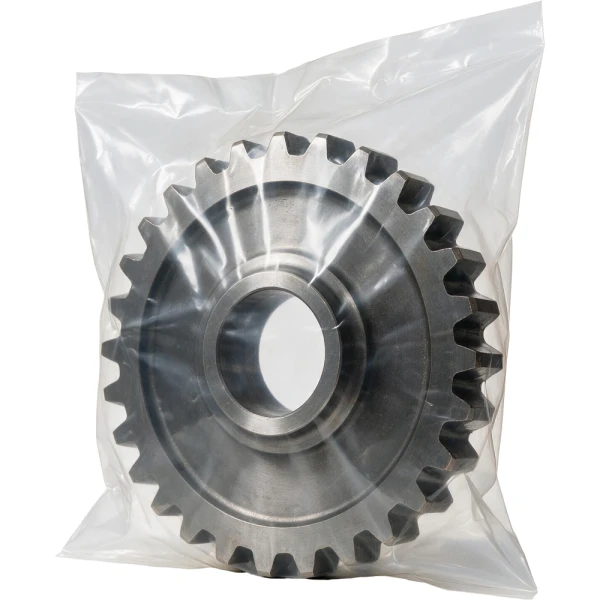 Large Industrial Metal Gear Inside of a 4 Mil 24 x 24 Poly Bags