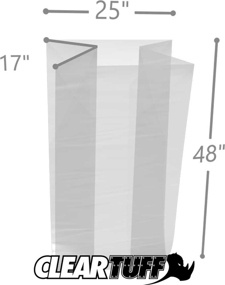 25x48 4 mil gusseted poly bag
