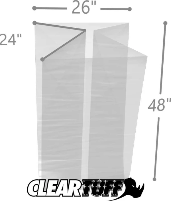 26 x 24 x 48 Gusseted Poly Bags 1.5 Mil 26 x 24 x 48 Gusseted Poly Bags 1.5 Mil