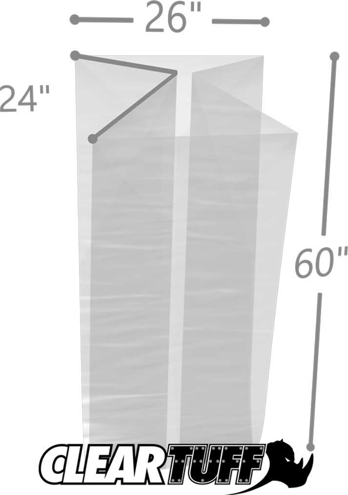 26 x 24 x 60 Gusseted Poly Bags 2 Mil