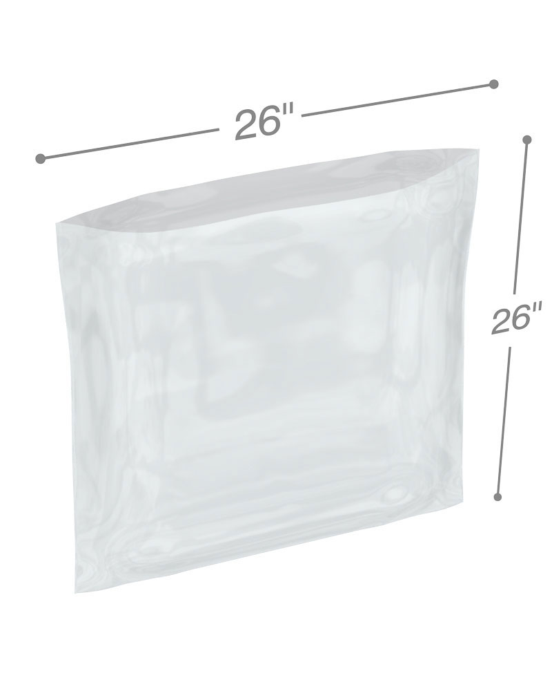 Clear 26 x 26 4 mil Poly Bags