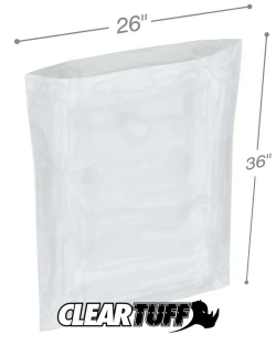 26" x 36" 1.5 Mil Flat Poly Bags