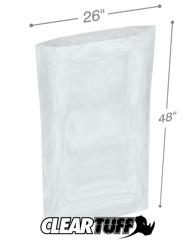 Clear 26 x 48 2 mil Poly Bags