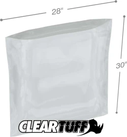 28" x 30" 2 Mil Flat Poly Bags