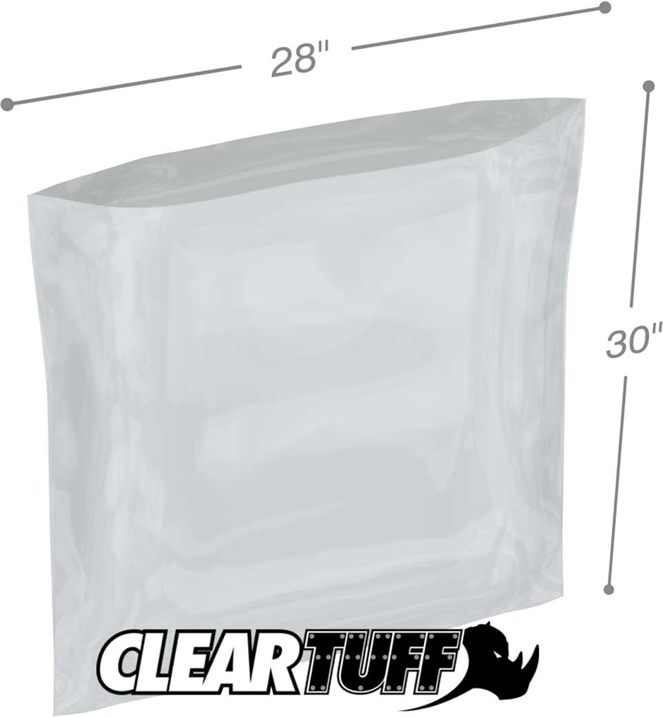 Clear 28 x 30 2 mil Poly Bags