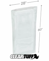 Clear 28 x 60 2 mil Poly Bags