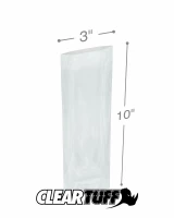 Clear 3 x 10 1.5 Mil Poly Bags