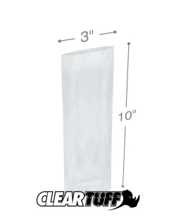 3" x 10" 3 Mil Flat Poly Bags