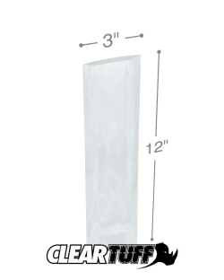 3" x 12" 3 Mil Flat Poly Bags