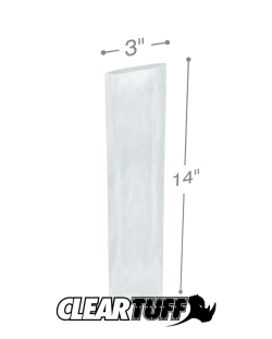 3" x 14" 4 Mil Flat Poly Bags