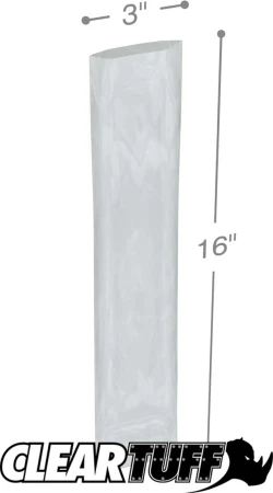 3" x 16" 3 Mil Flat Poly Bags