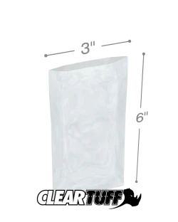 3" x 6" 1.25 Mil Flat Poly Bags