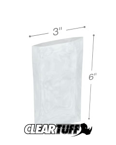 Flat Poly Plastic Bag 3-mil 4x6 cs/1000 Clear Packaging Heat Seal FDA 122039 
