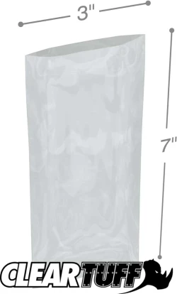 3" x 7" 4 Mil Flat Poly Bags